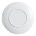 A round white melamine plate shown from the bottom.