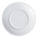 A white, round 7-inch melamine plate shown from the bottom.