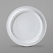 A close-up of a Corona by GET Enterprises bright white porcelain plate with a white border.