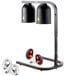 Avantco W62-BLK Black 2 Bulb Free Standing Heat Lamp / Food Warmer with Red Bulbs - 120V, 500W Main Thumbnail 2