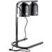 Avantco W62-BLK Black 2 Bulb Free Standing Heat Lamp / Food Warmer with Red Bulbs - 120V, 500W Main Thumbnail 3