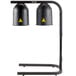 Avantco W62-BLK Black 2 Bulb Free Standing Heat Lamp / Food Warmer with Red Bulbs - 120V, 500W Main Thumbnail 4