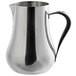 A Libbey stainless steel pitcher with a handle.
