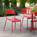 Lancaster Table & Seating Red Powder Coated Aluminum Outdoor Side Chair Main Thumbnail 1