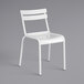 Lancaster Table & Seating White Powder Coated Aluminum Outdoor Side Chair Main Thumbnail 3