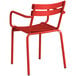 Lancaster Table & Seating Red Powder Coated Aluminum Outdoor Arm Chair Main Thumbnail 4