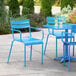 Lancaster Table & Seating Blue Powder Coated Aluminum Outdoor Arm Chair Main Thumbnail 1