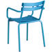 Lancaster Table & Seating Blue Powder Coated Aluminum Outdoor Arm Chair Main Thumbnail 4