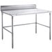 Regency 30" x 48" 14-Gauge 304 Stainless Steel Poly Top Table with 3/4" Thick Poly Top, Open Base, and 6" Backsplash Main Thumbnail 3