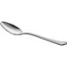 An Acopa Sienna stainless steel teaspoon with a silver handle and spoon.