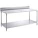 Regency 30" x 72" 14-Gauge 304 Stainless Steel Poly Top Table with 3/4" Thick Poly Top, Undershelf, and 6" Backsplash Main Thumbnail 3
