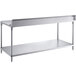 Regency 30" x 72" 14-Gauge 304 Stainless Steel Poly Top Table with 3/4" Thick Poly Top, Undershelf, and 6" Backsplash Main Thumbnail 4