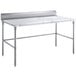 Regency 30" x 60" 14-Gauge 304 Stainless Steel Poly Top Table with 3/4" Thick Poly Top, Open Base, and 6" Backsplash Main Thumbnail 3