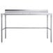 Regency 30" x 60" 14-Gauge 304 Stainless Steel Poly Top Table with 3/4" Thick Poly Top, Open Base, and 6" Backsplash Main Thumbnail 5