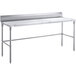 Regency 24" x 72" 14-Gauge 304 Stainless Steel Poly Top Table with 3/4" Thick Poly Top, Open Base, and 6" Backsplash Main Thumbnail 3