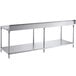 Regency 30" x 96" 14-Gauge 304 Stainless Steel Poly Top Table with 3/4" Thick Poly Top, Undershelf, and 6" Backsplash Main Thumbnail 4
