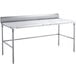 Regency 30" x 72" 14-Gauge 304 Stainless Steel Poly Top Table with 3/4" Thick Poly Top, Open Base, and 6" Backsplash Main Thumbnail 3