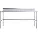 Regency 30" x 72" 14-Gauge 304 Stainless Steel Poly Top Table with 3/4" Thick Poly Top, Open Base, and 6" Backsplash Main Thumbnail 5