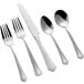 Acopa Sienna 18/0 stainless steel flatware set with a spoon and fork on a white background.