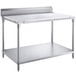 Regency 30" x 48" 14-Gauge 304 Stainless Steel Poly Top Table with 3/4" Thick Poly Top, Undershelf, and 6" Backsplash Main Thumbnail 3
