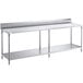 Regency 24" x 96" 14-Gauge 304 Stainless Steel Poly Top Table with 3/4" Thick Poly Top, Undershelf, and 6" Backsplash Main Thumbnail 3