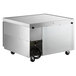 A large stainless steel Beverage-Air chef base with wheels.