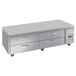 A large stainless steel Beverage-Air chef base with white drawers and silver handles.