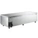 A Beverage-Air stainless steel chef base with 4 drawers on wheels.