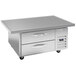 A stainless steel Beverage-Air commercial chef base with two drawers.