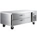 A Beverage-Air stainless steel chef base with two refrigerated drawers.