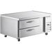 A stainless steel Beverage-Air chef base with 2 refrigerated drawers on wheels.