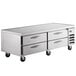 A Beverage-Air stainless steel chef base with four drawers.