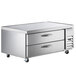 A Beverage-Air stainless steel chef base with 2 refrigerated drawers.