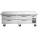 A Beverage-Air stainless steel commercial chef base with refrigerated drawers.