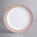 Visions 10" White Plastic Plate with Rose Gold Lattice Design - 120/Case Main Thumbnail 3