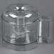 A clear plastic container with a handle for a Robot Coupe food processor.