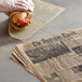 Choice 12" x 12" Kraft Newspaper Print Deli Sandwich Wrap Paper - 100/Pack Main Thumbnail 1