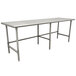 Advance Tabco TSS-248 24" x 96" 14 Gauge Open Base Stainless Steel Commercial Work Table Main Thumbnail 1