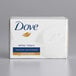 A white Dove bar soap case with blue and gold text.