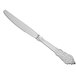 A Visions heavy weight silver plastic knife with a handle.
