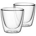 Two clear Villeroy & Boch double wall glass cups.