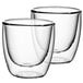 Two Villeroy & Boch double wall glass cups on a white background.