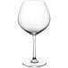 An Acopa Elevation burgundy wine glass with a stem on a white background.