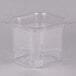 A clear plastic Cambro 1/6 size colander pan.