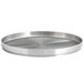 A Front of the House Soho brushed stainless steel round plate with a circular edge.