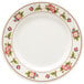 A white GET Tea Rose melamine plate with flowers on it.