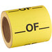 A roll of white Lavex matte paper labels with yellow text that reads "Of"