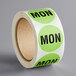 Lavex Industrial 2" Monday Green Matte Paper Permanent Inventory Day Label - 500/Roll Main Thumbnail 3