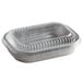 A clear plastic container with a lid containing ChoiceHD Smoothwall silver mini foil pans.