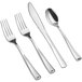 A Visions Classic silver plastic cutlery set with a spoon and knife.